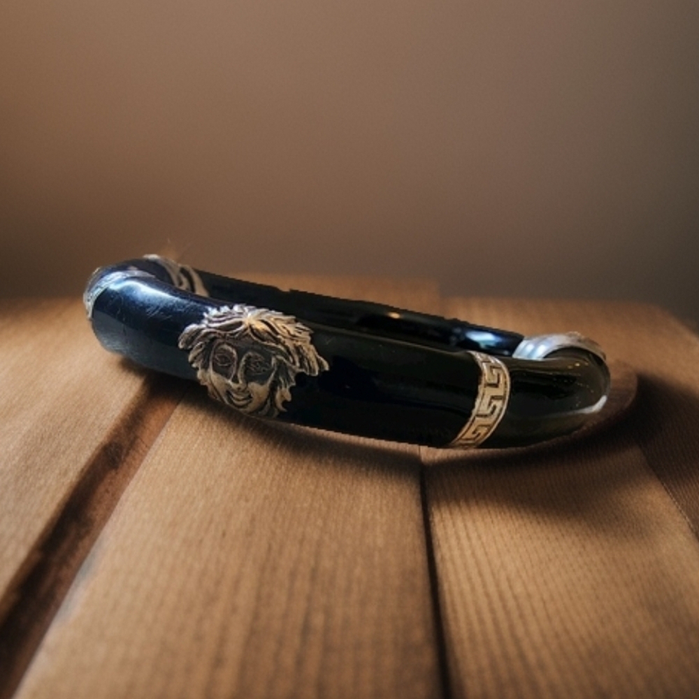 Versace Black and Silver Jewelry Bracelet